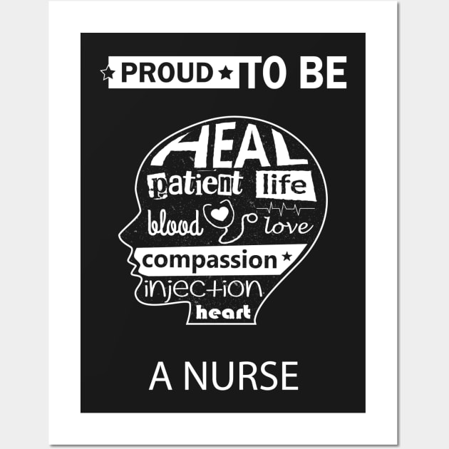 Nurse Gift, Proud to be a Nurse Wall Art by Mint Cloud Art Studio